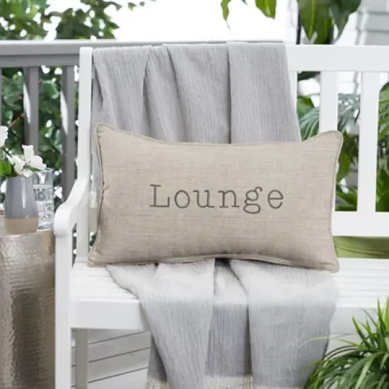 Indoor/Outdoor Lounge Embroidered Lumbar Throw Pillow - Sorra Home image {5}