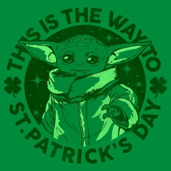 Men's Star Wars: The Mandalorian St. Patrick's Day Grogu This is the Way T-Shirt image {1}