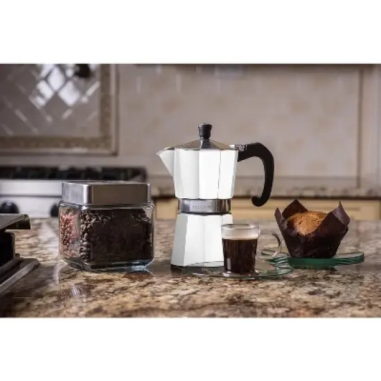 Bellemain Stovetop Espresso Maker &ndash; Classic Moka Pot (White, 6-Cup) for Rich, Authentic Coffee image {2}