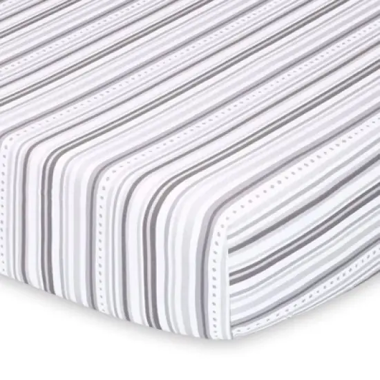 The Peanutshell Fitted Crib Sheets - Gray Elephant Walk - 2pk image {2}