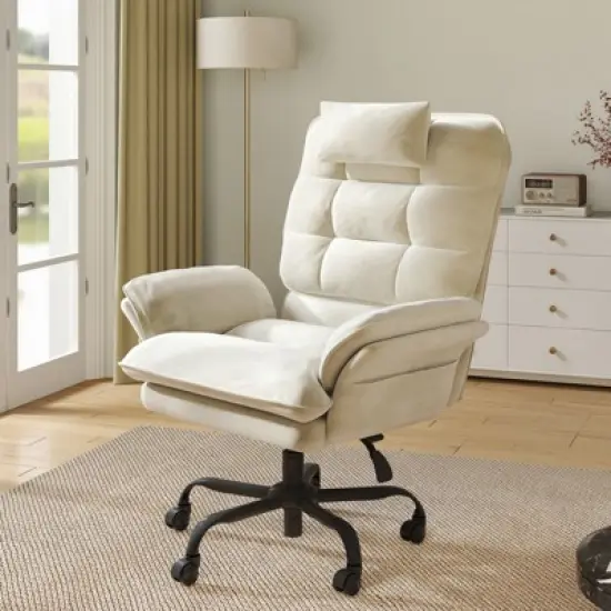 Bestier Big and Tall Executive Office Chair with Flip-Up Arms, Adjustable Height, Reclining Office Chair with Headrest & Side Pockets image {10}