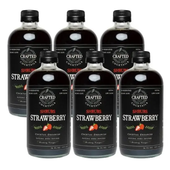 Crafted Cocktails Strawberry Shrubs: 6 Pack Use as cocktail enhancer, soda flavoring, or culinary ingredient image {8}