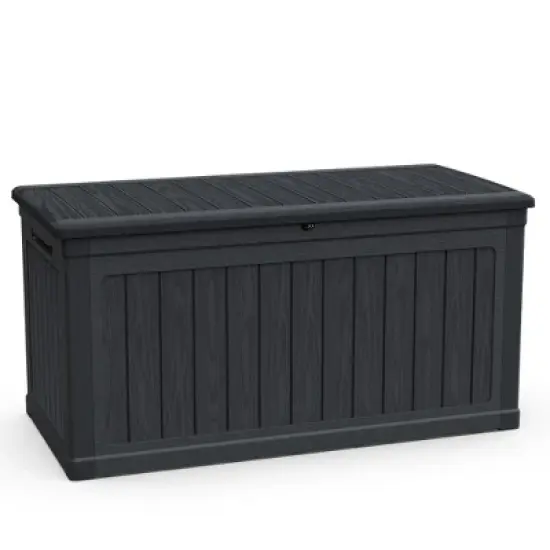 Whisen Outdoor Lockable Deck Storage Box with Double-Wall Construction - Black image {3}