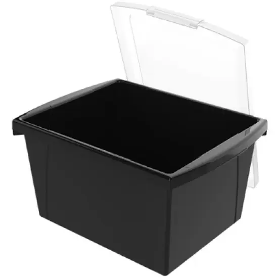 Storex 4 Gallon Storage Bin with Lid, Black image {5}