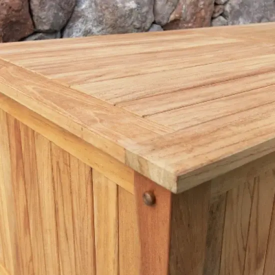 Sherwood Teak Storage Deck Box - Light Brown - Cambridge Casual image {6}