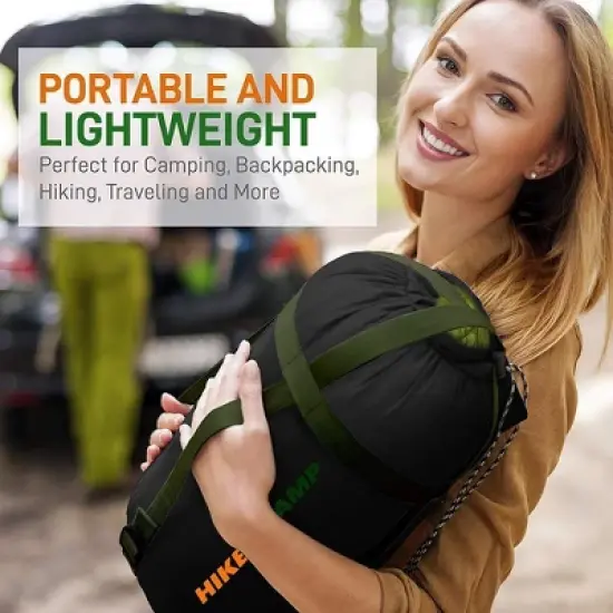 SereneLife Double Sleeping Bag, SLSBRT, Portable and Lightweight image {2}