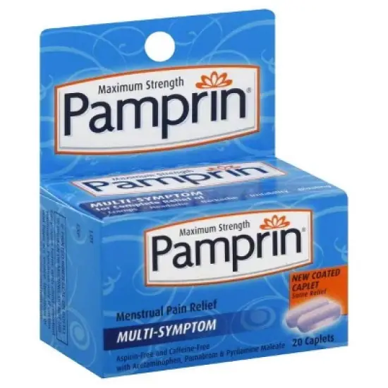 Pamprin Pain Relief Caplets, Maximum Strength, 20 Count image {1}