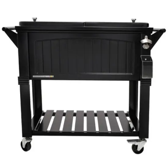 80qt Portable Rolling Patio Cooler with Shelf - Permasteel image {8}