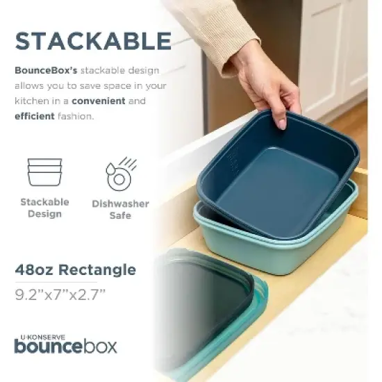 U Konserve Silicone Leak Proof Bento Bounce Box (Set of 2) image {3}