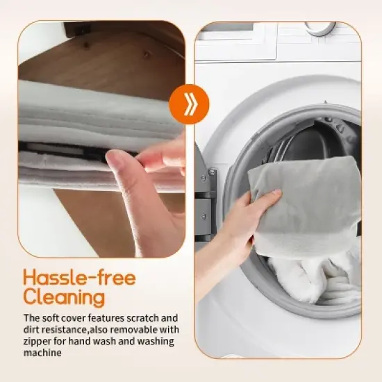 Large Elevated Pet Sofa Bed Kitten Puppy Wooden Couch Bed with Comfort Cushion,Sturdy Wood Leg, Waterproof, Stain-Resistant image {7}