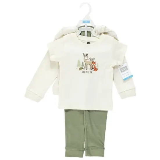 Hudson Baby Unisex Baby and Toddler Cotton Hoodie, Bodysuit or Tee Top and Pant Set, Forest Animals image {1}