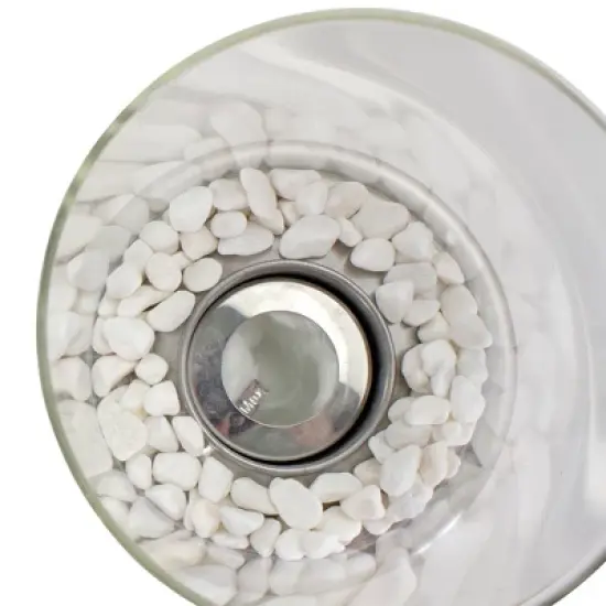 Northlight 10.5" Bio Ethanol Round Portable Tabletop Fireplace with Silver Base image {4}