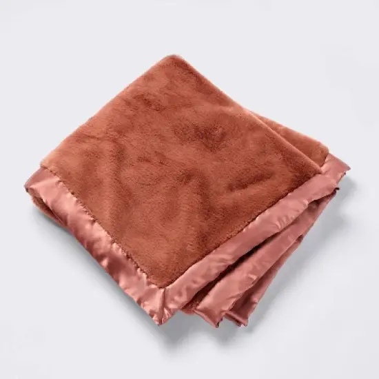 Solid Satin Edge Plush Baby Blanket - Russet Brown - Cloud Island&trade; image {4}
