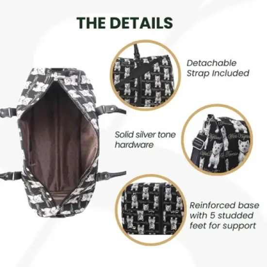 Signare USA Westie Dog Black Big Holdall/Duffel Bag image {8}