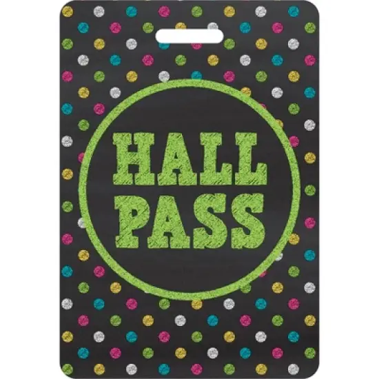 Teacher Created Resources&reg; Chalkboard Brights Hall Pass with Lanyard, Set of 4 image {4}