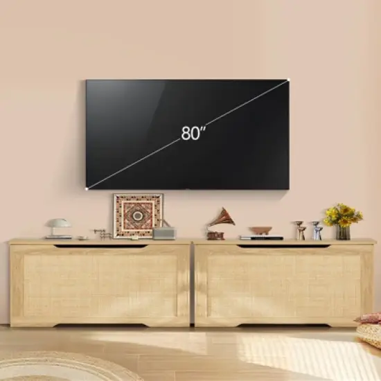 USIKEY 39.4&rdquo; Storage Chest, Toy Box with 2 Safety Hinges, Rattan Storage Bench with Storage, Toy Chest for Bedroom, image {1}