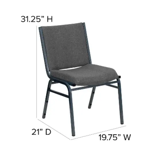 Flash Furniture HERCULES Series Heavy Duty Gray Fabric Stack Chair image {2}
