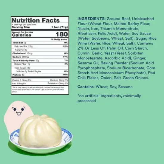 Laoban Dumplings Frozen Bao Buns Spicy Beef - 10oz/4pk image {5}