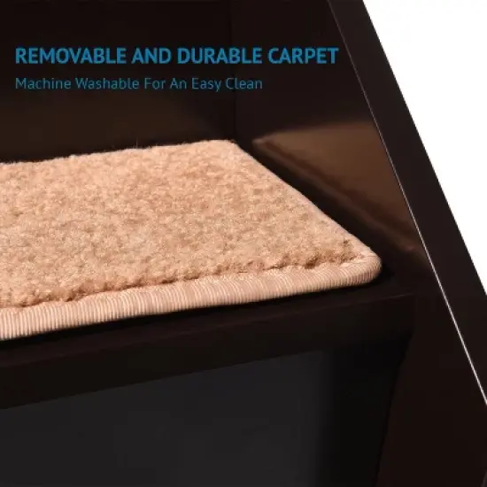 Arf Pets Dog Stairs, Wood Pet Steps for Dogs with Built-In House image {4}