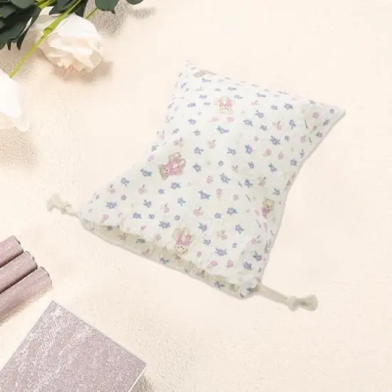 Unique Bargains Teddy Drawstring Makeup Bag 1 Pc image {2}