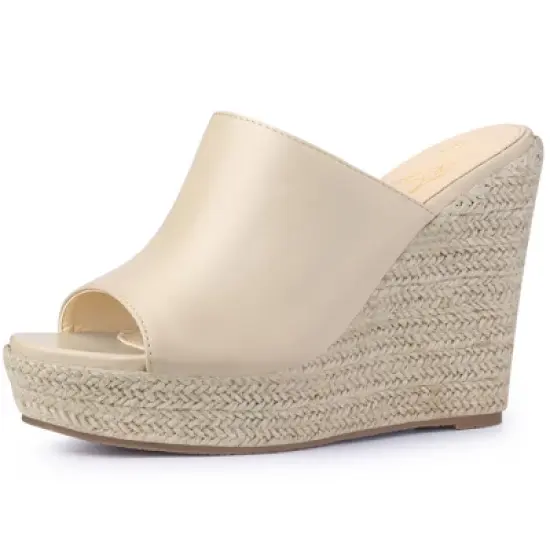 Perphy Open Toe Espadrille Wedge Heel Platform Slide Sandal for Women image {7}