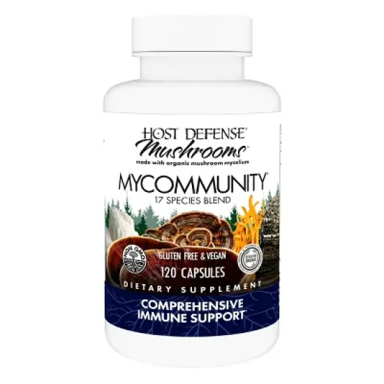 Host Defense MyCommunity Capsules, Advanced Immune Support, Mushroom Supplement with Lion's Mane and Reishi, Unflavored image {10}