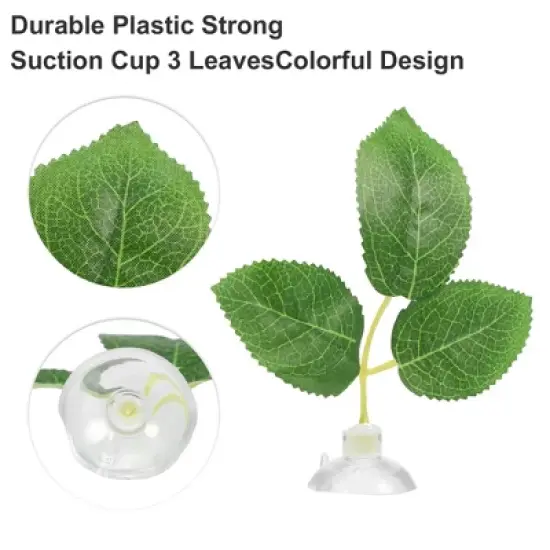 Unique Bargains Betta Fish Leaf Pad Hammock Plants for Fish Tank Green 2.24"x1.61" image {2}