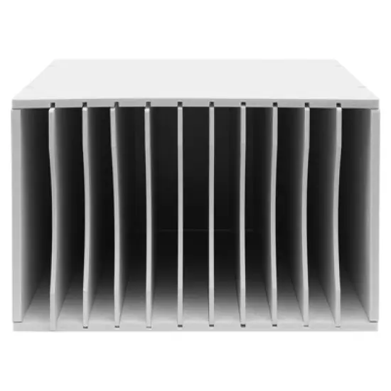 YIYIBYUS Vertical Desktop Sorter, 11 Compartment, White, Letter-size Shelves image {6}