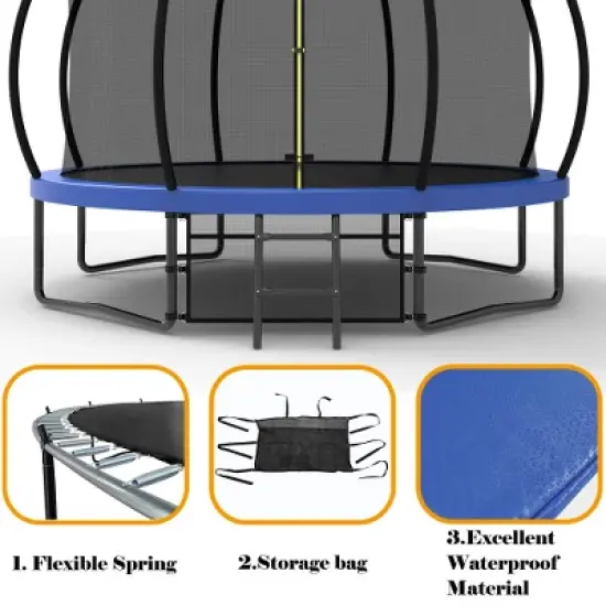 BestParts 12FT Trampoline with Safety Enclosure, Basketball Hoop & Ladder image {4}
