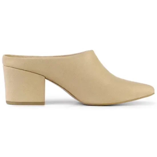 Allegra K Women's Pointed Toe Slip on Block Heel Slide Mules image {5}