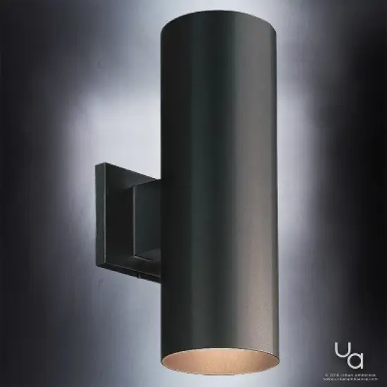 Urban Ambiance Luxury Contemporary Outdoor Wall Light,  14"H x 5"W,  Midnight Black Finish, UHP1062 image {3}