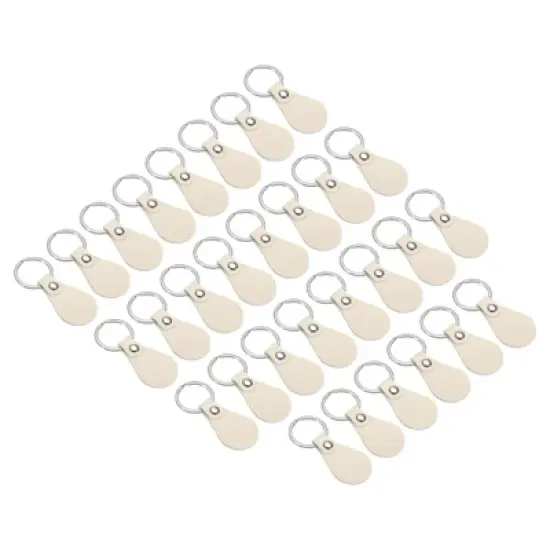 Unique Bargains PU Leather DIY Keychain Key Fob Kit with Key Rings 30 Pcs image {10}