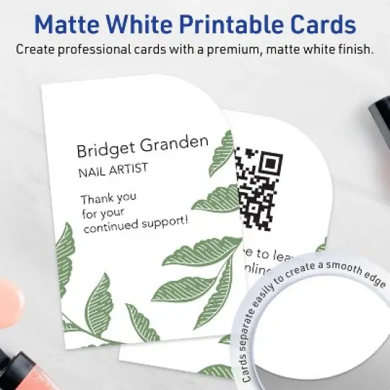 Avery Rectangle Flat Cards, 3-1/2" x 5", Matte White, 40 Total image {2}