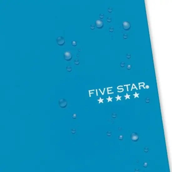 Five Star 80pg 2 Subject College Ruled Notebook 9.5"x6": Spiral, Wire-Bound, Acid-Free, Perforated, Water-Resistant, Pocket image {3}