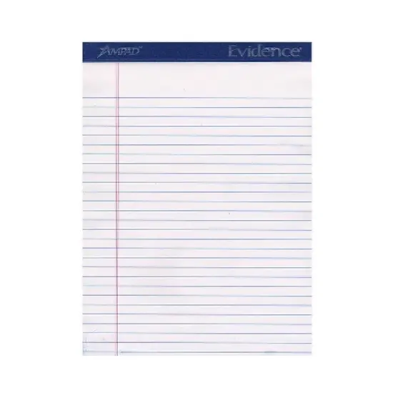 Ampad Ruled Legal Pads White 8 1/2 In. X 11 In. [Pack Of 6] 13257-PK6 image {1}