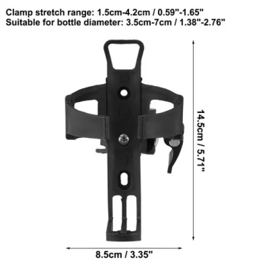 Unique Bargains Plastic Lightweight Bicycle Drink Water Bottle Holder Black 2 Pcs image {3}