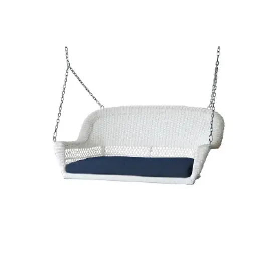 HomeStock White Wicker Porch Swing image {12}