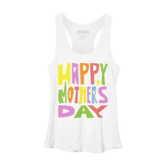 Women's Design By Humans Happy Mother's Day Colorful Text By Yunta Racerback Tank Top image {5}