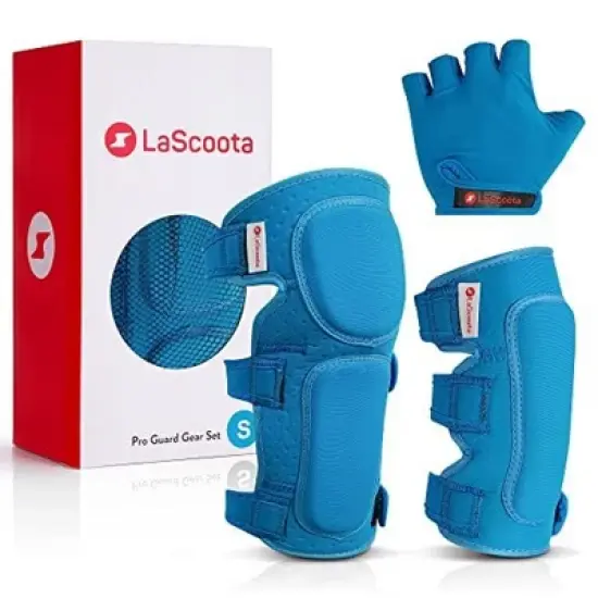 Lascoota Kids Knee Pads and Elbow Pads Set | Gloves, Elbow and Knee Pads | Skateboard Protective Gear - Small, Blue, Ages 3-14 image {6}
