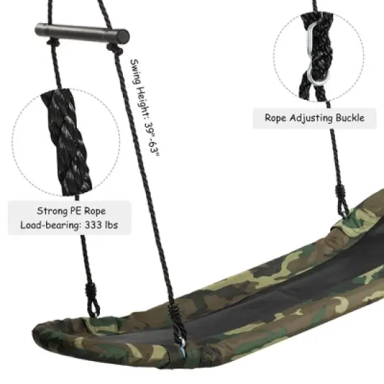 Costway Saucer Tree Swing Surf Kids Outdoor Adjustable Swing Set w/ Handle image {7}