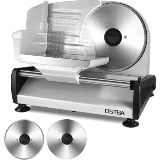 OSTBA Electric Meat & Food Slicer, 150W/200W, 7.5&rdquo; Removable Stainless Steel Blade, Child Lock, Adjustable Thickness, for Meat, Cheese, Bread image {7}