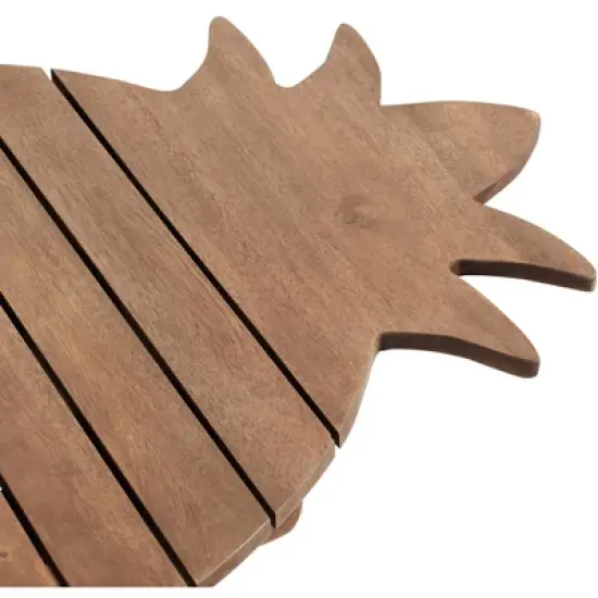 Teal Island Designs Modern Acacia Wood Outdoor Folding Table 19" x 27" Natural Oil Pineapple for Patio Home House Balcony Deck Shed image {6}