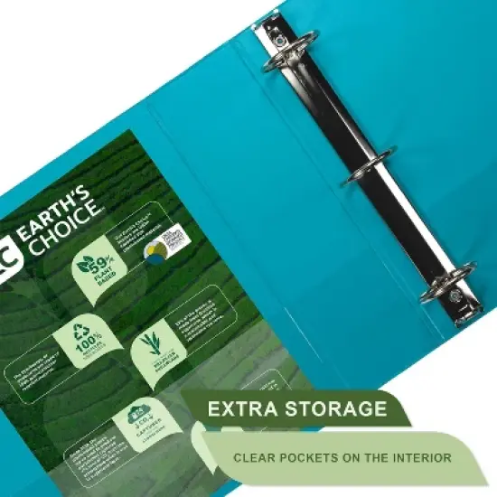 Samsill Plant-Based 3 Inch Durable Round Ring, Made in USA, View Binder, Eco-Friendly, USDA Certified Biobased, 4 Pack, Fashion Assortment image {1}