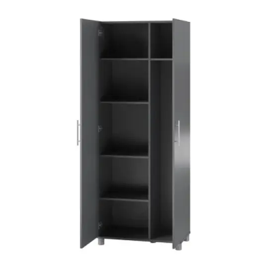 Cabell Tall Asymmetrical Cabinet Graphite Gray - Room & Joy image {6}