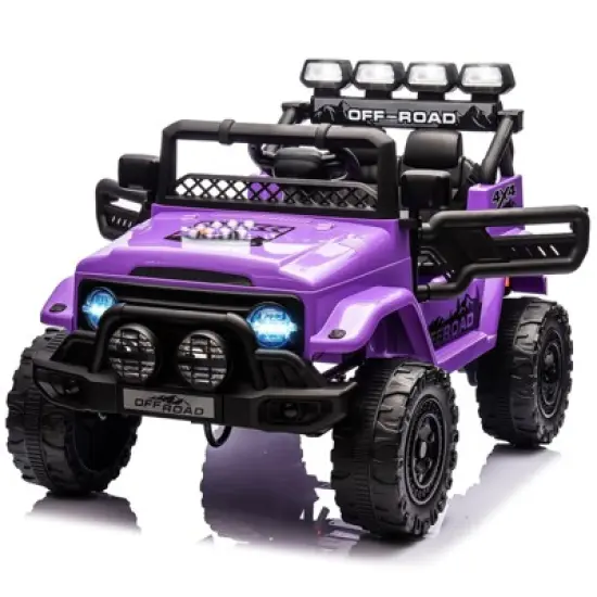 12V Ride-On Truck Car for Kids &ndash; Battery Powered Electric Vehicle with Remote Control, Spring Suspension, LED Lights, Bluetooth & 3 Speeds image {10}