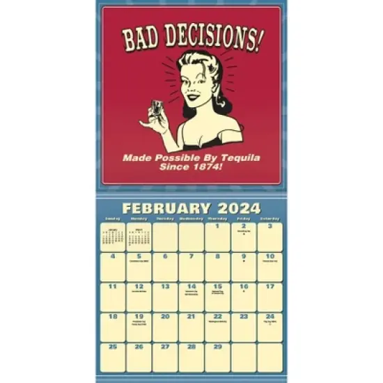 Trends International Inc. 2023-24 Wall Calendar 12"x12" Retro Spoof image {2}