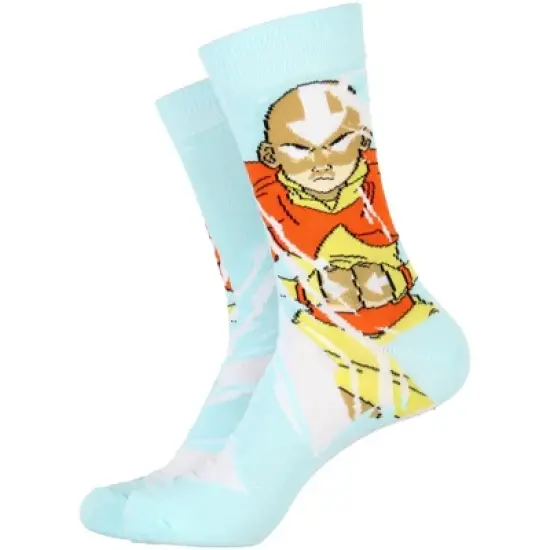 Avatar The Last Airbender Aang and Appa Character Adult Crew Socks 2 Pair Multicoloured image {2}
