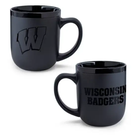 NCAA Wisconsin Badgers 12oz Ceramic Coffee Mug - Black image {2}