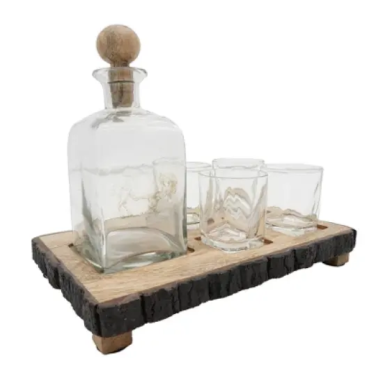 S/6 Alaine Bar Set with Mango Wood Stand image {8}