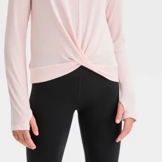 Girls' Long Sleeve Soft Rib T-Shirt - All in Motion&trade; image {2}